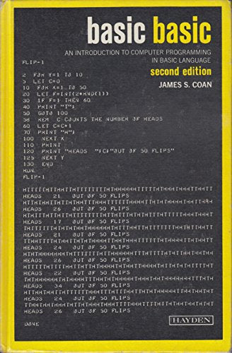 Basic BASIC: An introduction to computer programming in BASIC language (Hayden computer programming series)