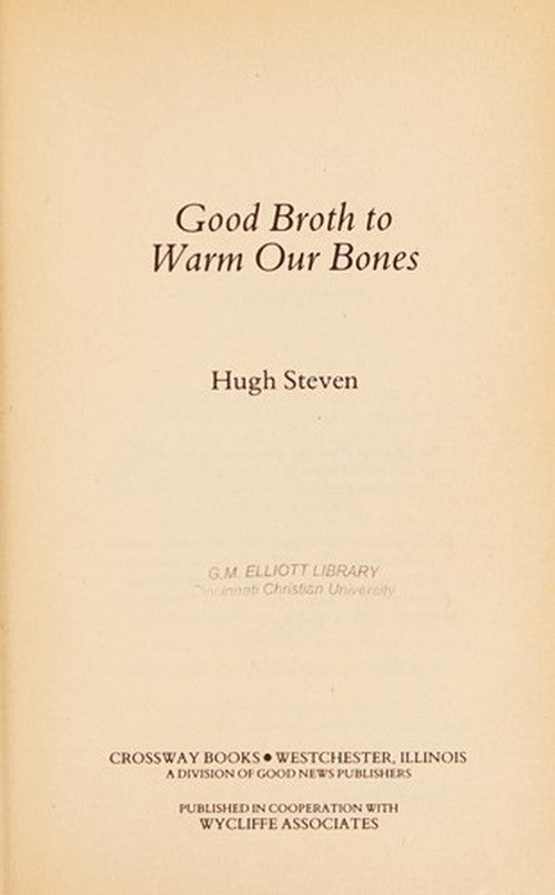 Good Broth to Warm Our Bones