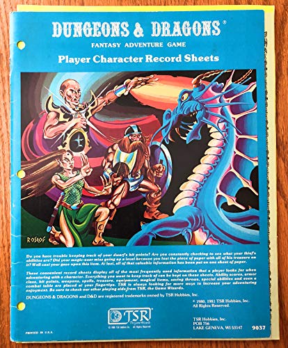 Dungeons & Dragons Character Record Sheet