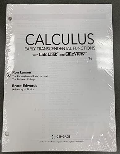 Calculus: Early Transcendental Functions with CalcChat and CalcView 7e