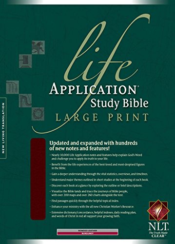 NLT Life Application Study Bible, Second Edition, Large Print (Red Letter, Bonded Leather, Burgundy/maroon, Indexed)
