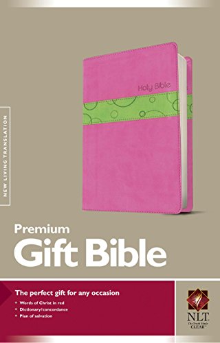 Premium Gift Bible NLT, TuTone (Red Letter, LeatherLike, Bubble Gum/Pistachio)