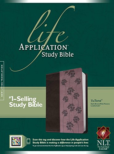 NLT Life Application Study Bible, Second Edition, TuTone (Red Letter, LeatherLike, Dark Brown/Pink Flowers)