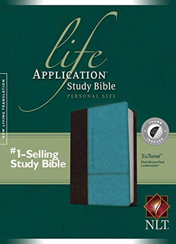 NLT Life Application Study Bible, Second Edition, Personal Size (LeatherLike, Dark Brown/Teal, Indexed)