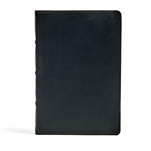 CSB Large Print Ultrathin Reference Bible, Black Premium Leather, Black Letter Edition