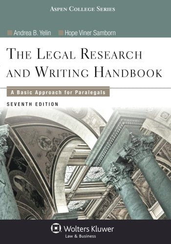 Legal Research and Writing Handbook: A Basic Approach for Paralegals (Aspen College)