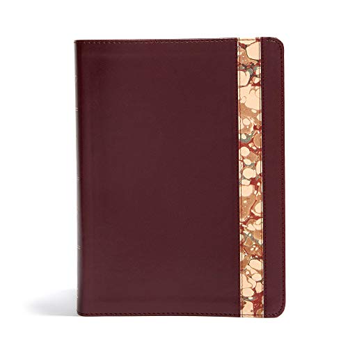 CSB Spurgeon Study Bible, Burgundy/Marble LeatherTouch®, Black Letter, Study Notes, Quotes, Sermons Outlines, Ribbon Marker, Sewn Binding, Easy-to-Read Bible Serif Type