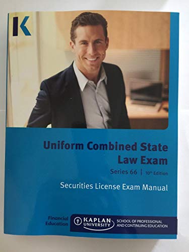 Kaplan Series 66 License Exam Manual 10th Edition and Class Notes Manual, Brand new