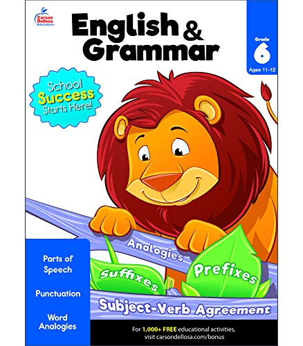 Carson Dellosa | English and Grammar Workbook | 6th Grade, 80pgs