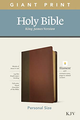 KJV Personal Size Giant Print Bible, Filament Enabled (LeatherLike, Brown/Mahogany, Red Letter): Includes Free Access to the Filament Bible App ... Notes, Devotionals, Worship Music, and Video