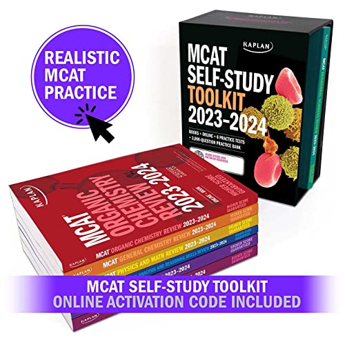 MCAT Self-Study Toolkit 2023-2024: Includes MCAT Complete 7 Book Set, 6 Full-Length Online Practice Tests + Customizable 3,000 Question Practice Bank (Kaplan Test Prep)