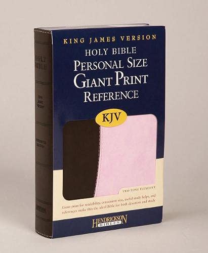 KJV Personal Size Giant Print Reference Bible, Flexisoft (Red Letter, Imitation Leather, Pink/Chocolate)