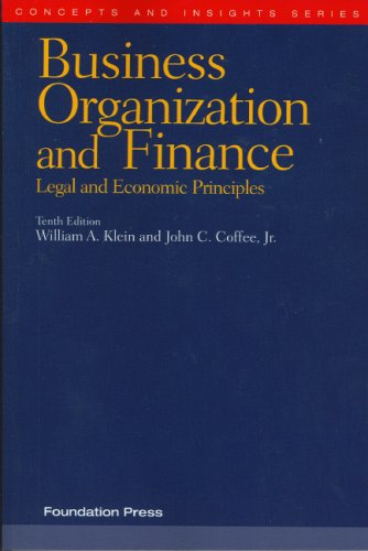 Business Organization and Finance: Legal and Economic Principles