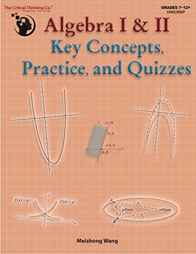 Algebra I & II Key Concepts, Practice, and Quizzes Workbook (Grades 7-12)