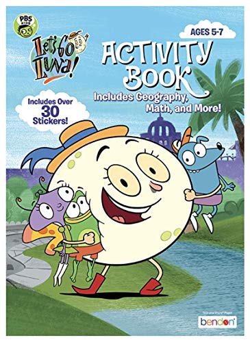PBS Kids Let's Go Luna Geography, Math & More Workbook with Stickers Ages 5-7