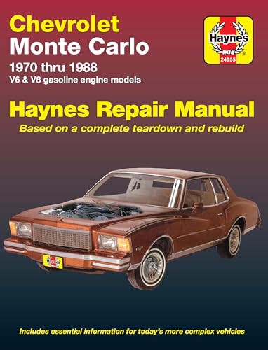 Chevrolet Monte Carlo (70-88) Haynes Repair Manual (Does not include information specific to diesel engines. Includes thorough vehicle coverage apart from the specific exclusion noted)