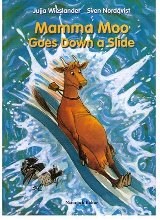 Mamma Moo goes down a slide