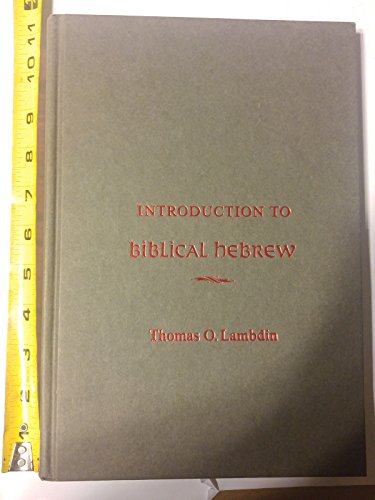 An Introduction to Biblical Hebrew