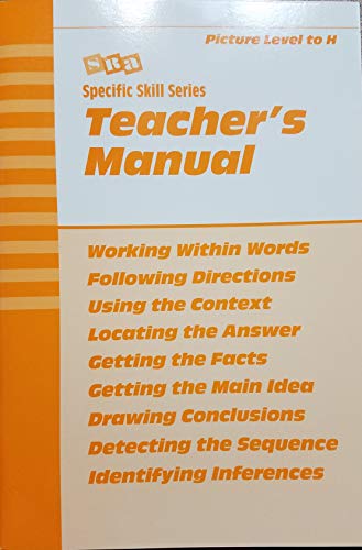 Specific Skill Series Teacher's Manual with Answer Keys: Picture Level to H