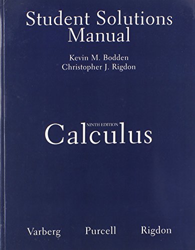 Student Solutions Manual for Calculus