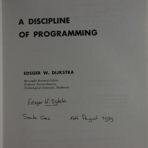 A Discipline of Programming