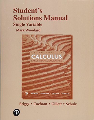 Student Solutions Manual for Single Variable Calculus: Early Transcendentals