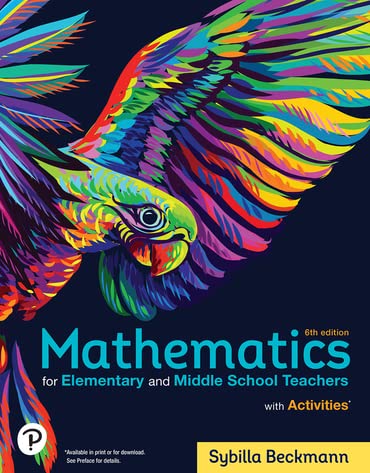 Activities Manual Mathematics for Elementary and Middle School Teachers 6th Edition