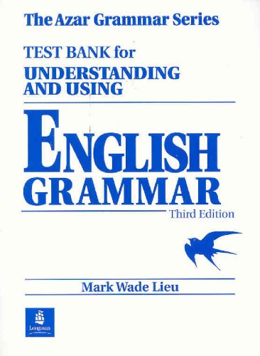 Cover of Test Bank for Understanding and Using English Grammar by Azar, paperback Book