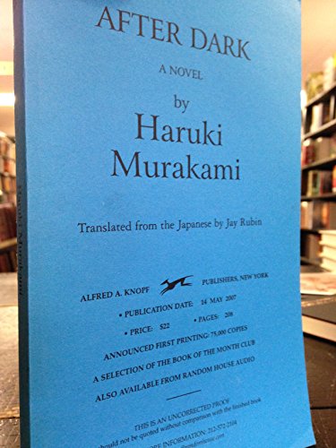 Cover of After Dark by Murakami, Haruki, hardcover Book