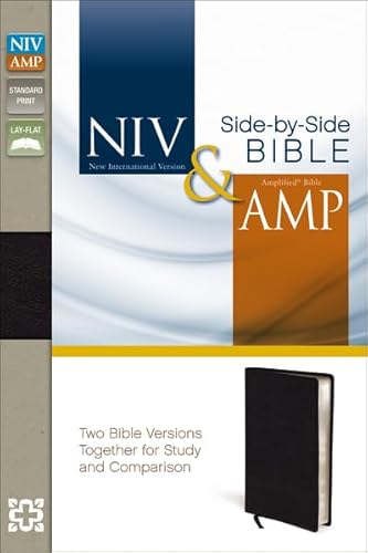 NIV, Amplified, Parallel Bible, Bonded Leather, Black: Two Bible Versions Together for Study and Comparison