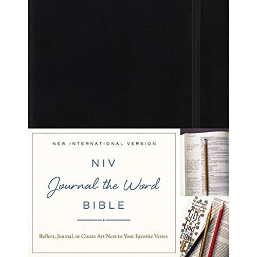 NIV, Journal the Word Bible, Hardcover, Black: Reflect, Journal, or Create Art Next to Your Favorite Verses