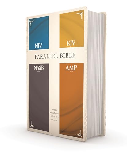 NIV, KJV, NASB, Amplified, Parallel Bible, Hardcover: Four Bible Versions Together for Study and Comparison