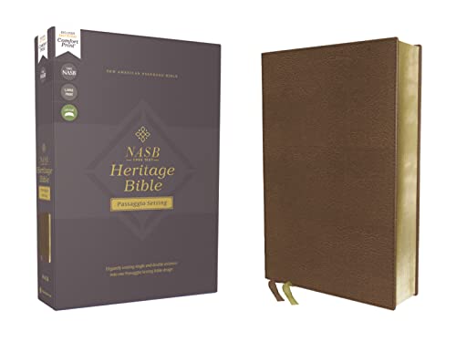 NASB, Heritage Bible, Passaggio Setting, Leathersoft, Brown, 1995 Text, Comfort Print: Elegantly uniting single and double columns into one Passaggio Setting Bible design