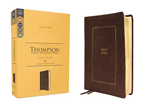 KJV, Thompson Chain-Reference Bible, Large Print, Leathersoft, Brown, Red Letter, Comfort Print