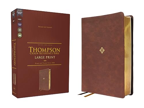 NKJV, Thompson Chain-Reference Bible, Large Print, Leathersoft, Brown, Red Letter, Comfort Print