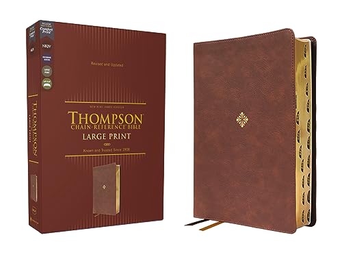 NKJV, Thompson Chain-Reference Bible, Large Print, Leathersoft, Brown, Red Letter, Thumb Indexed, Comfort Print