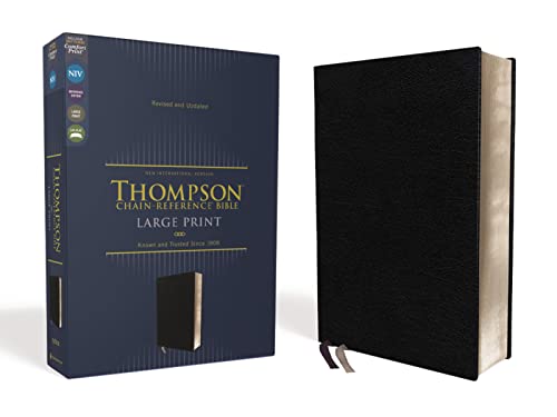 NIV, Thompson Chain-Reference Bible, Large Print, European Bonded Leather, Black, Red Letter, Comfort Print