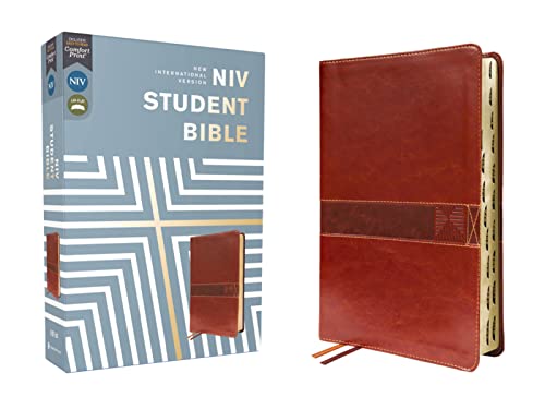 NIV, Student Bible, Leathersoft, Brown, Thumb Indexed, Comfort Print