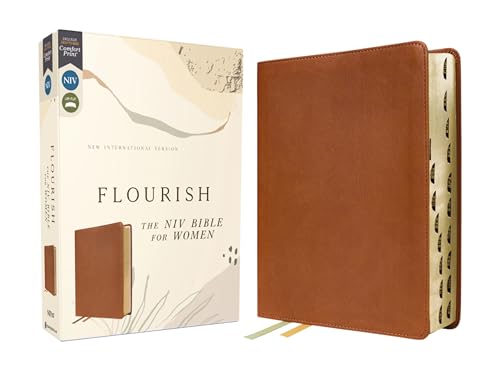 Flourish: The NIV Bible for Women, Leathersoft, Brown, Thumb Indexed, Comfort Print