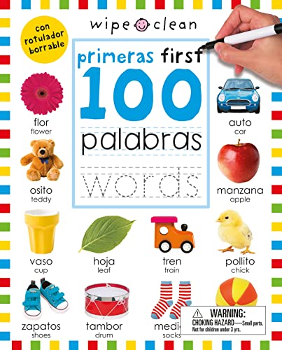 Wipe Clean: First 100 Words / 100 primeras palabras Bilingual (Spanish-English) (Spanish Edition)