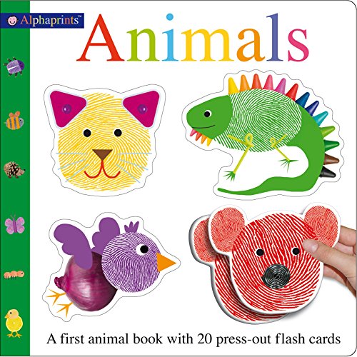 Alphaprints Animals Flash Card Book: A first animal book with 20 press-out flash cards