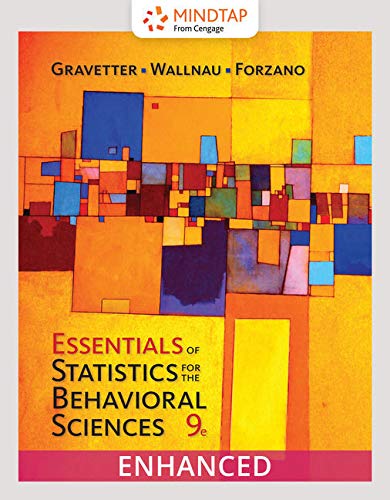 Bundle: Essentials of Statistics for The Behavioral Sciences, Loose-Leaf Version, 9th + MindTap Psychology, 1 term (6 months) Printed Access Card, Enhanced
