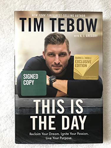 Autographed/Signed by Tim Tebow This Is The Day Hardcover Book