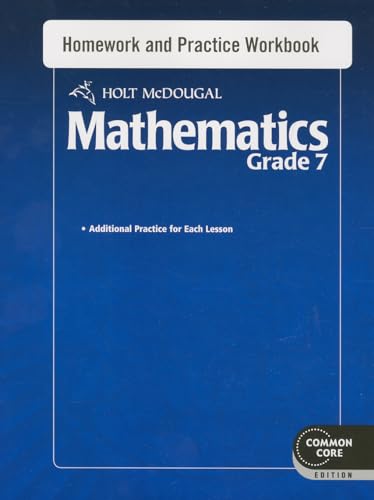 Holt Mcdougal Mathematics: Homework and Practice Workbook Grade 7