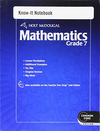 Holt Mcdougal Mathematics: Know-it Notebook Grade 7