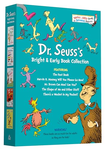 Dr. Seuss Bright & Early Book Boxed Set Collection: The Foot Book; Marvin K. Mooney Will You Please Go Now!; Mr. Brown Can Moo! Can You?, The Shape of ... a Wocket in My Pocket! (Bright & Early Books)