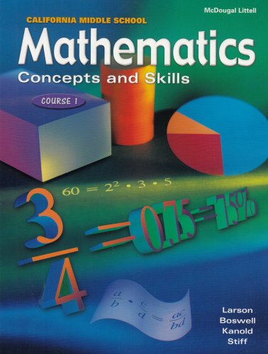 McDougal Littell Middle School Math California: Student Edition Course 1 2001