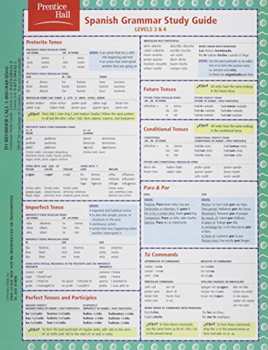 Spanish Grammar Study Guide: Levels 3 & 4 (Spanish Edition)