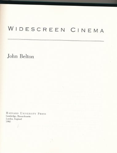 Widescreen Cinema (Harvard Film Studies)