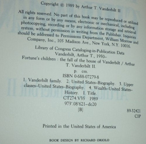 Fortune's Children: The Fall of the House of Vanderbilt